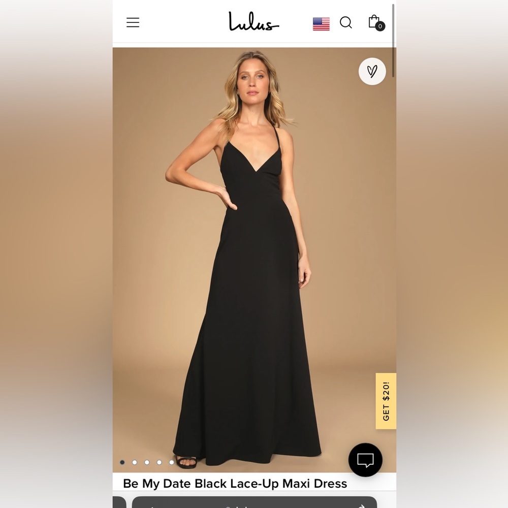 LuLus black gown size M